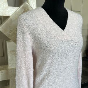 Merona sweater top pink V neck long sleeve wool blend Size Medium